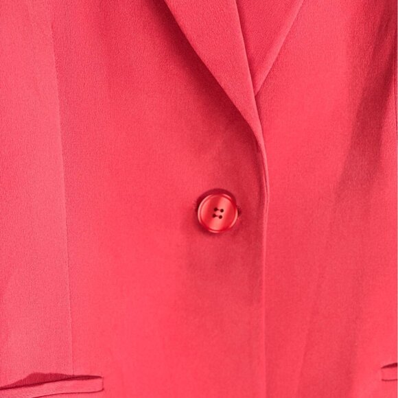 Chaus Pink Silk Blazer Size 12 Single-Button Closure Long Sleeves 12 - Picture 2 of 4